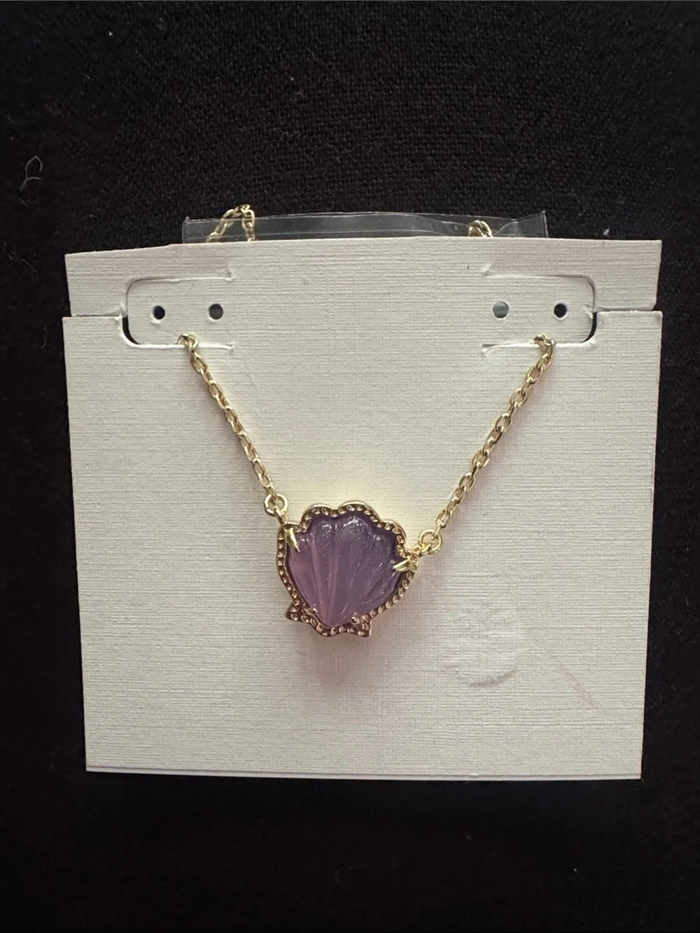 Kendra Scott Purple Brynn SeaShell Pendant Gold Chain Necklace NEW $79